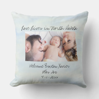 Cojín Decorativo Amor Vive En Nueva Dakota, Foto Del Estado