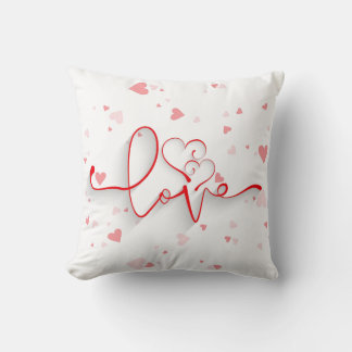 Cojín Decorativo Amor y corazones recortados por papel