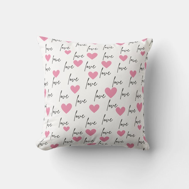 Cojín Decorativo Amor y corazones rosados (Anverso)