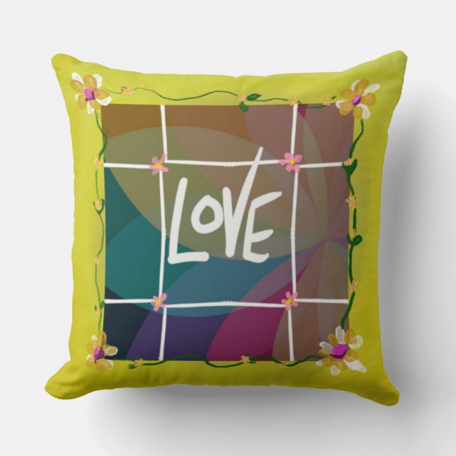 Cojín Decorativo Amor y flores (Anverso)
