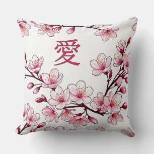 Cojín Decorativo Amor y flores de cerezo