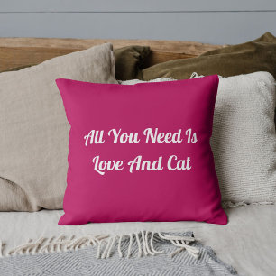 Cojín Decorativo Amor Y Gato Personalizado Lindo Frase Rosa