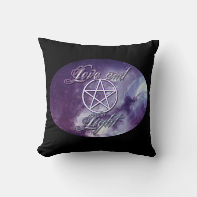 Cojín Decorativo Amor y luz con pentáculo (Anverso)