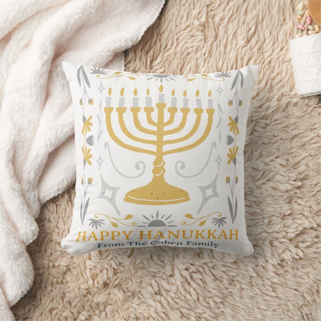 Cojín Decorativo Amor y luz | Familia Hanukkah Happy simple (Manta)