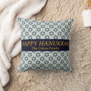 Cojín Decorativo Amor y Luz Simple y Elegante familia de Hanukkah