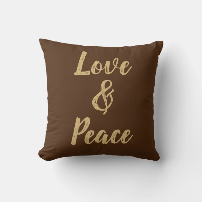 Cojín Decorativo Amor y paz beige (Anverso)