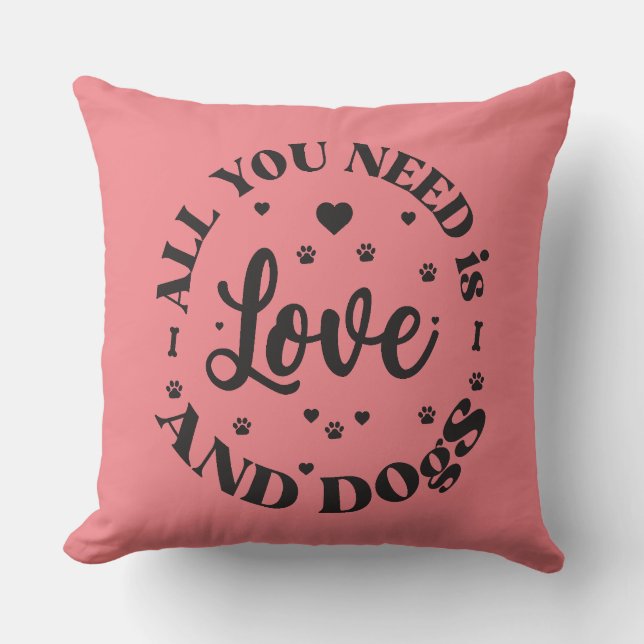 Cojín Decorativo "Amor y perros" Tema (Anverso)