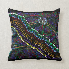 Cojín Decorativo Amortiguador aborigen australiano del diseño