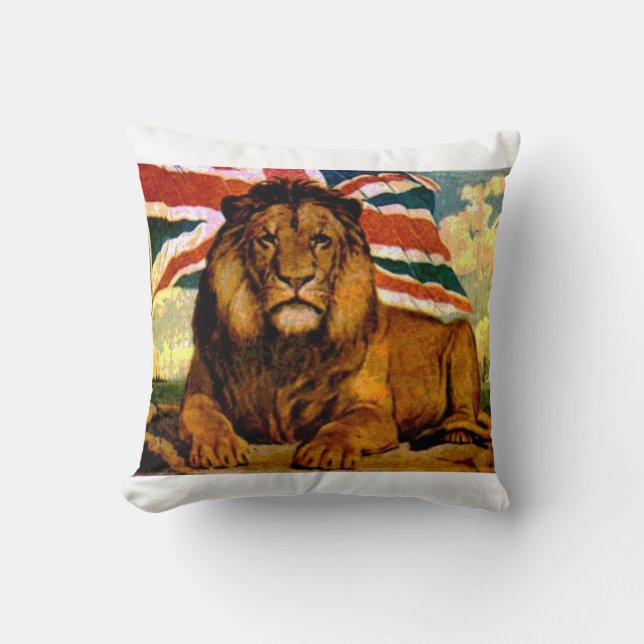 Cojín Decorativo Amortiguador británico del león (Anverso)