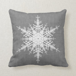 Cojín Decorativo Amortiguador de lino gris del día de fiesta del