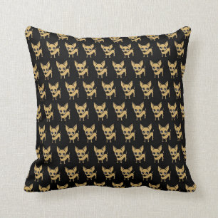 Cojín Decorativo Amortiguador del perro de la chihuahua - negro