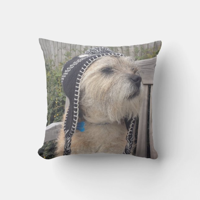 Cojín Decorativo Amortiguador del tiro de Terrier de frontera (Anverso)