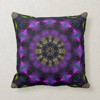 Cojín Decorativo Amortiguador grande de la mandala fucsia púrpura