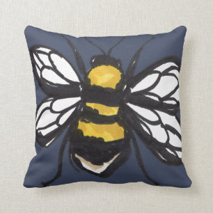 Cojín Decorativo Amortiguador humilde del abejorro de la marina de