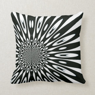 Cojín Decorativo Amortiguador óptico blanco negro Trippy del modelo