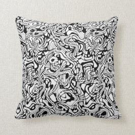 Cojín Decorativo Amortiguador que vaga blanco/del negro reversible