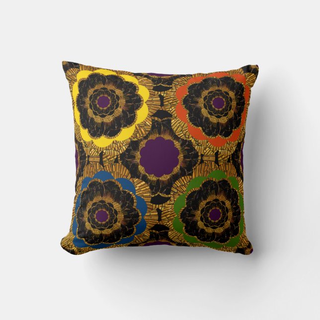Cojín Decorativo Amortiguador retro maravilloso del hippy de la (Anverso)