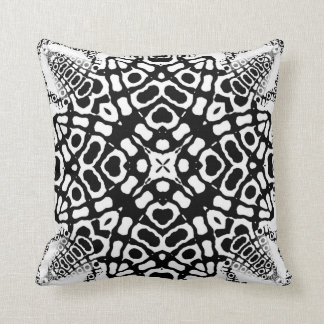 Cojín Decorativo Amortiguador tribal geométrico blanco negro del