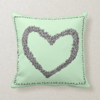 Cojín Decorativo Amortiguador verde del corazón de Seafoam
