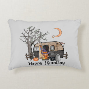 Cojín Decorativo Amortización feliz   Camper de Halloween   Bruja e