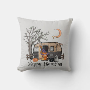 Cojín Decorativo Amortización feliz   Camper de Halloween   Bruja e