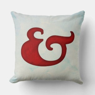 Cojín Decorativo Ampersand acuático   Fancy Red And Rótulo