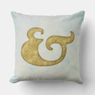 Cojín Decorativo Ampersand de color de agua #Nautical Oro para AP