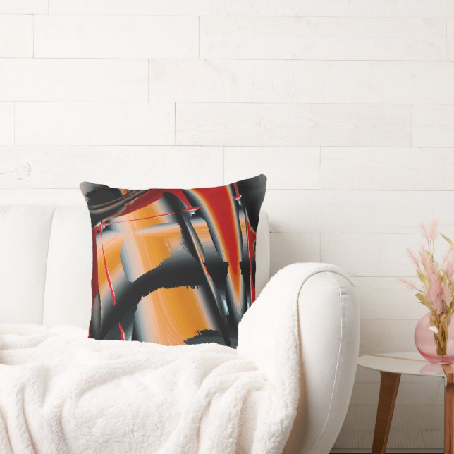 Cojín Decorativo ampliación de pintura digital recortada en negro n (Sofá)