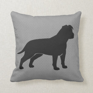 Cojín Decorativo AmStaff Silhouette (Orejas de Disquete)