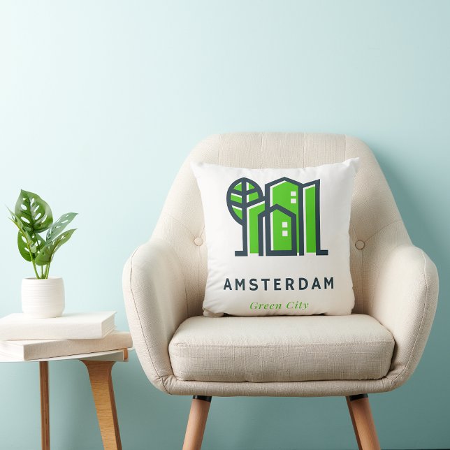 Cojín Decorativo Amsterdam Holanda Holanda Holanda Green City (Subido por el creador)