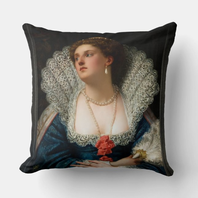 Cojín Decorativo Amy Robsart por William Frederick Yeames (Anverso)