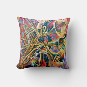 Cojín Decorativo An oil painting on canvas. Music, the girl plays m