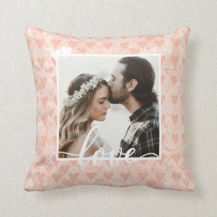 Cojín Decorativo Añada sus propios corazones de encargo del amor d