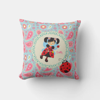 Cojín Decorativo Añadir nombre Bonito ladybug