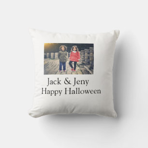 Cojín Decorativo añadir nombre de texto de foto niños de Halloween 