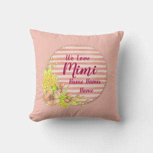 Cojín Decorativo Añadir nombres cambiar mi amor mi abuela rosa
