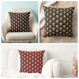 Cojín Decorativo Añadir tu divertido patrón fotográfico cara person