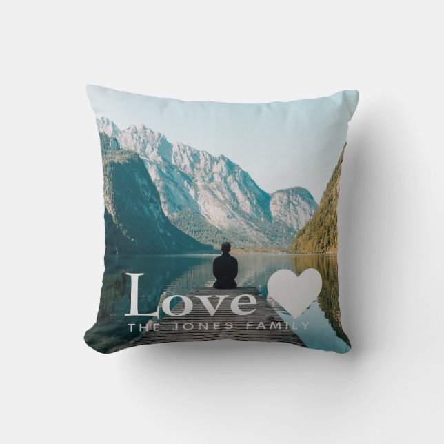 Cojín Decorativo Añadir tu propio programa de amor de fotos (Anverso)