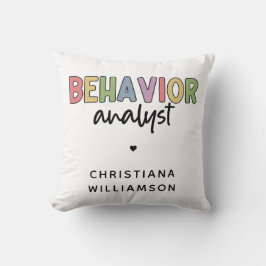 Cojín Decorativo Analista de comportamiento colorido de nombre pers