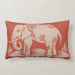 Cojín decorativo anaranjado del arte del elefante