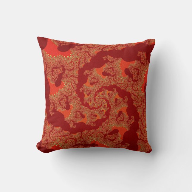 Cojín decorativo anaranjado rojo de encargo del (Anverso)