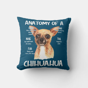 Cojín Decorativo Anatomía De Un Chihuahua Para Los Amantes Del Perr