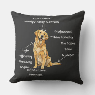 Cojín Decorativo Anatomía de un Golden Retriever - Divertido regalo