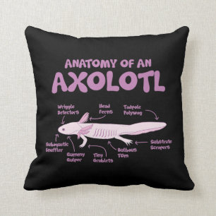 Cojín Decorativo anatomía de una ciencia de la biología axolotl a