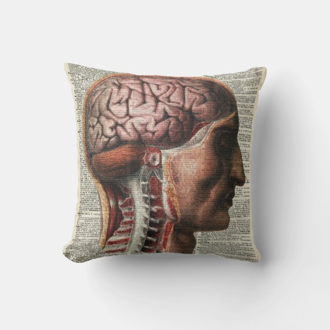 Cojín Decorativo Anatomía del cerebro humano (Anverso)