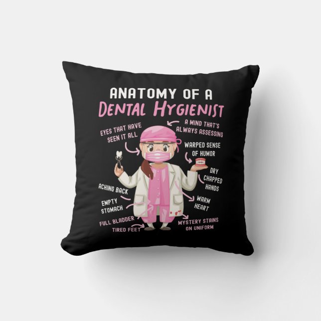 Cojín Decorativo Anatomía Dental Higiénica Dental De Un Dental (Anverso)