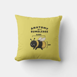 Cojín Decorativo Anatomía Divertida De Un Abejorro Blebee Bum Lindo