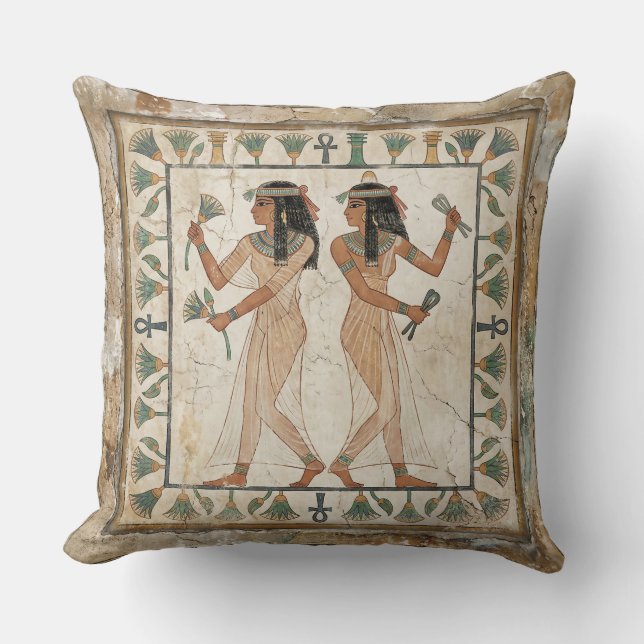 Cojín Decorativo Ancient Egyptian Dancers Fresco (Anverso)