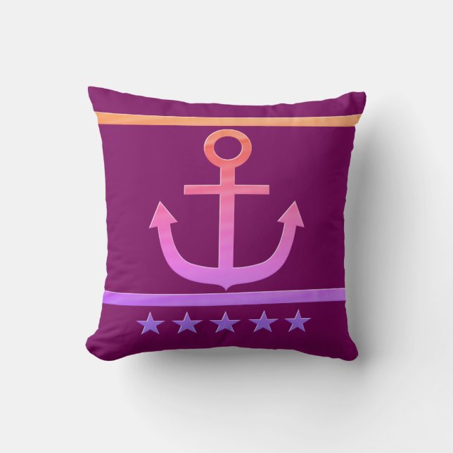 Cojín Decorativo Ancla dorada, símbolos del amor. (Anverso)