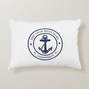 Cojín Decorativo Ancla Náutica Nombre del Barco Casa de Playa Perso